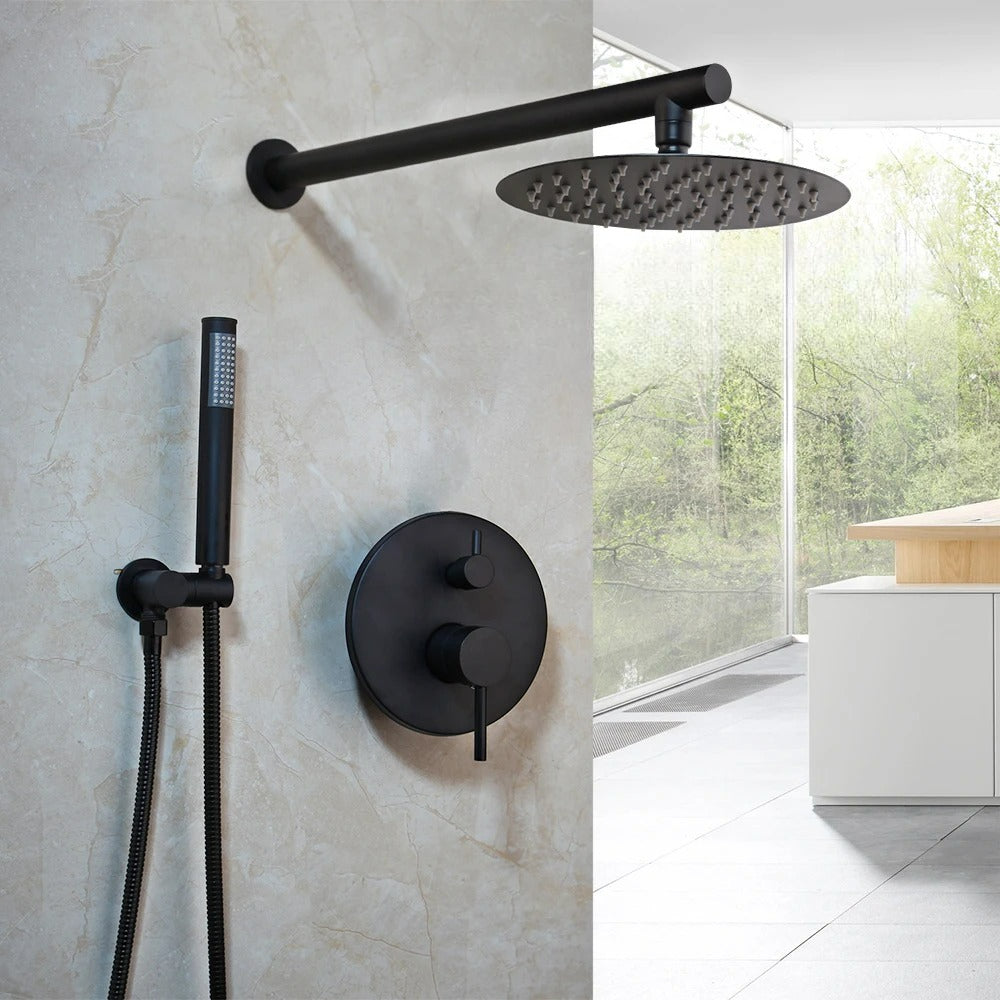 Kit Completo de Chuveiro na cor Black Matte (Fosco), mais praticidade e comodidade na sua obra, ele acompanha todos os itens: Registro Monocomando 04 Vias + Acabamento do Monocomando + Chuveiro + Ducha Manual. Ideal para quem está construindo e fazendo a parte hidráulica, pois o mesmo deve ser instalado por DENTRO da parede (comando).
Acabamento em aço inoxidável de alta resistência à corrosão, conservando a beleza do produto por muito mais tempo;
Ducha Manual: praticidade e fácil encaixe;
Volante em alava