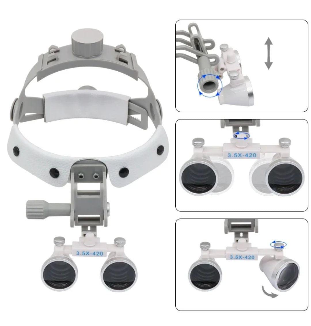 Lupa Binocular Odontológica com Led 3.5X - Lupa de Cabeça