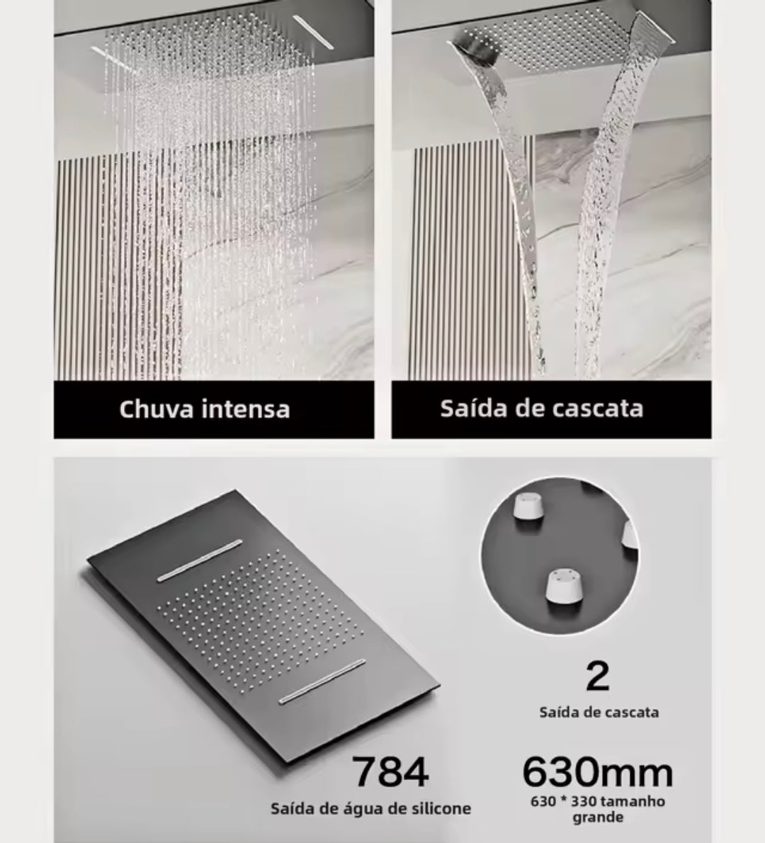 Chuveiro de Teto com Painel Digital Inovador
