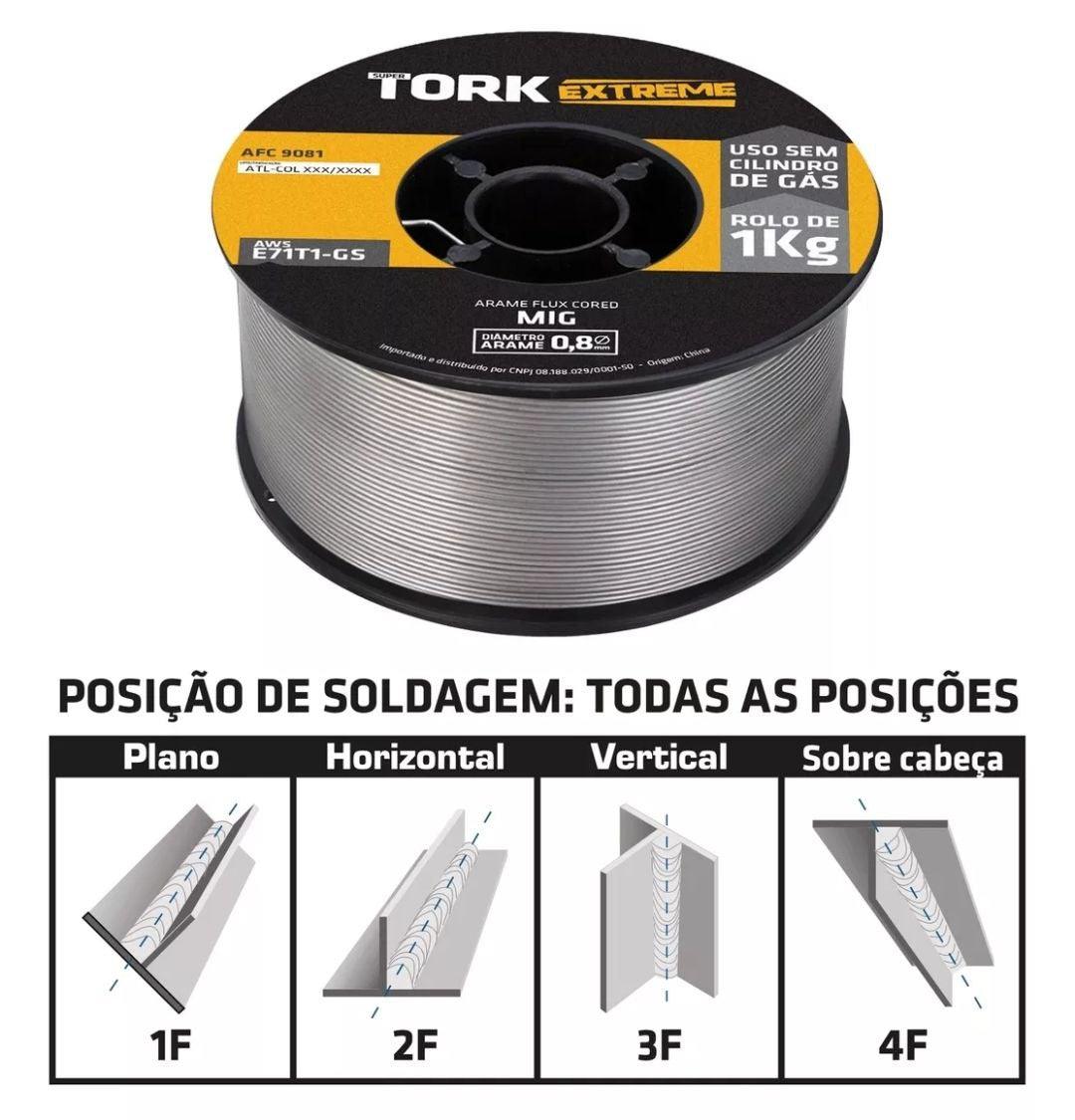 Rolo Arame de Solda MIG E71T-GS sem Gás 0,8mm 1Kg - LYNUS-LAM-1
