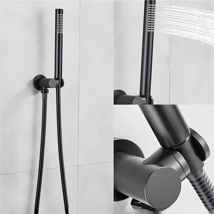 Kit Completo de Chuveiro na cor Black Matte (Fosco), mais praticidade e comodidade na sua obra, ele acompanha todos os itens: Registro Monocomando 04 Vias + Acabamento do Monocomando + Chuveiro + Ducha Manual. Ideal para quem está construindo e fazendo a parte hidráulica, pois o mesmo deve ser instalado por DENTRO da parede (comando).
Acabamento em aço inoxidável de alta resistência à corrosão, conservando a beleza do produto por muito mais tempo;
Ducha Manual: praticidade e fácil encaixe;
Volante em alava