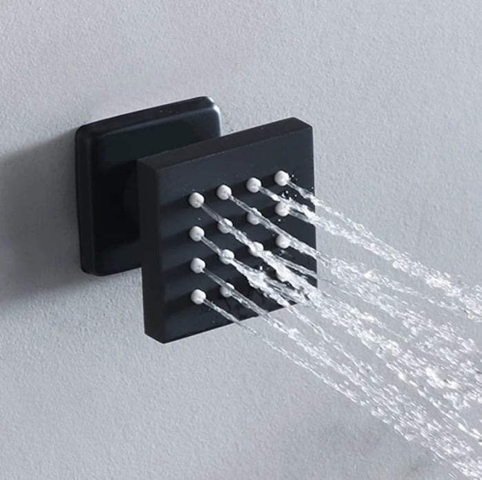 Ducha de Teto Embutir SPA Preto Fosco com Conectividade Bluetooth
