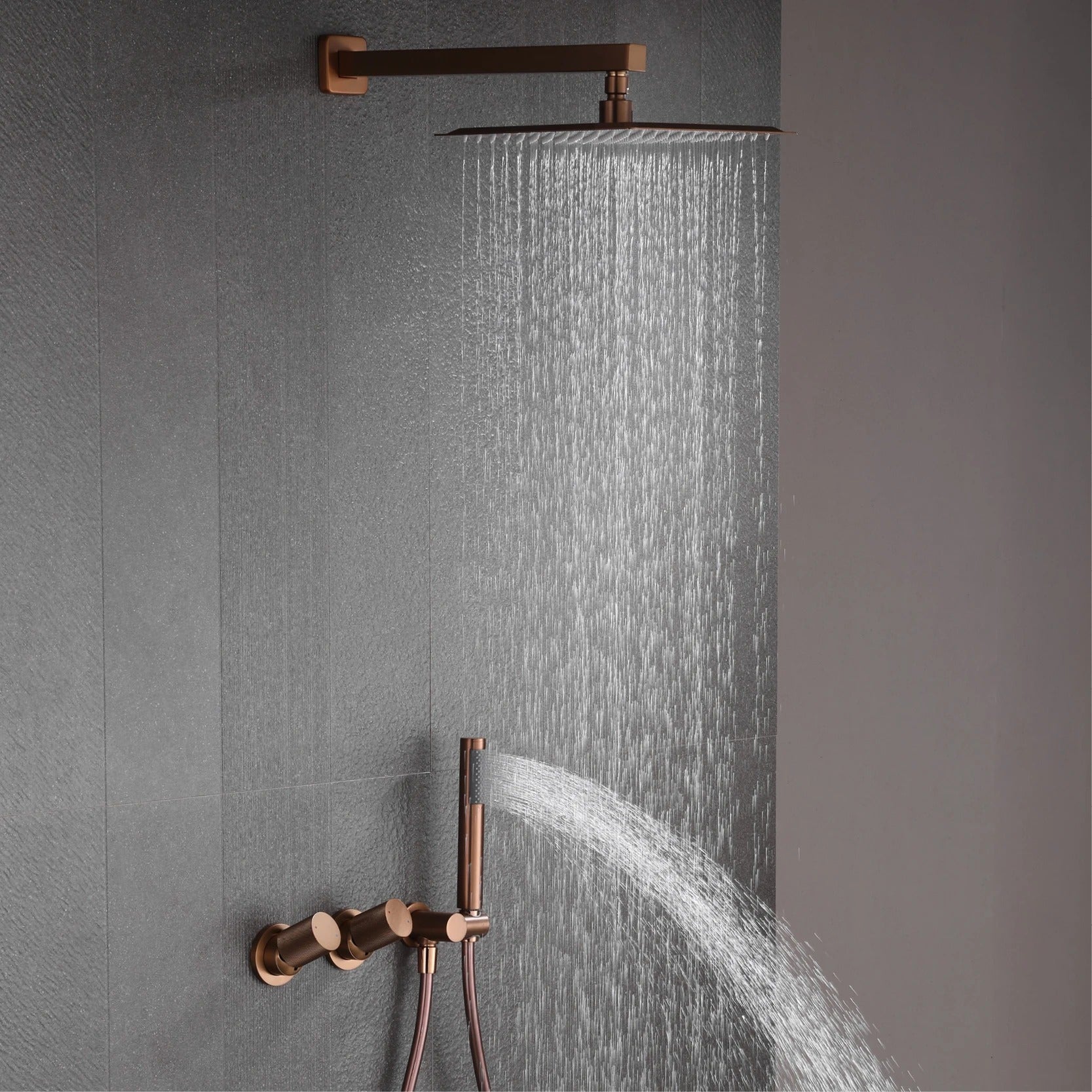 Chuveiro de Parede de Luxo – Misturador Integrado com Jato de Chuva e Jato Manual