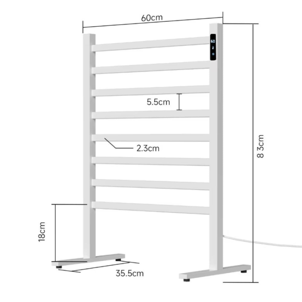 Toalheiro Térmico de Piso Branco - Painel Digital Touch 220v