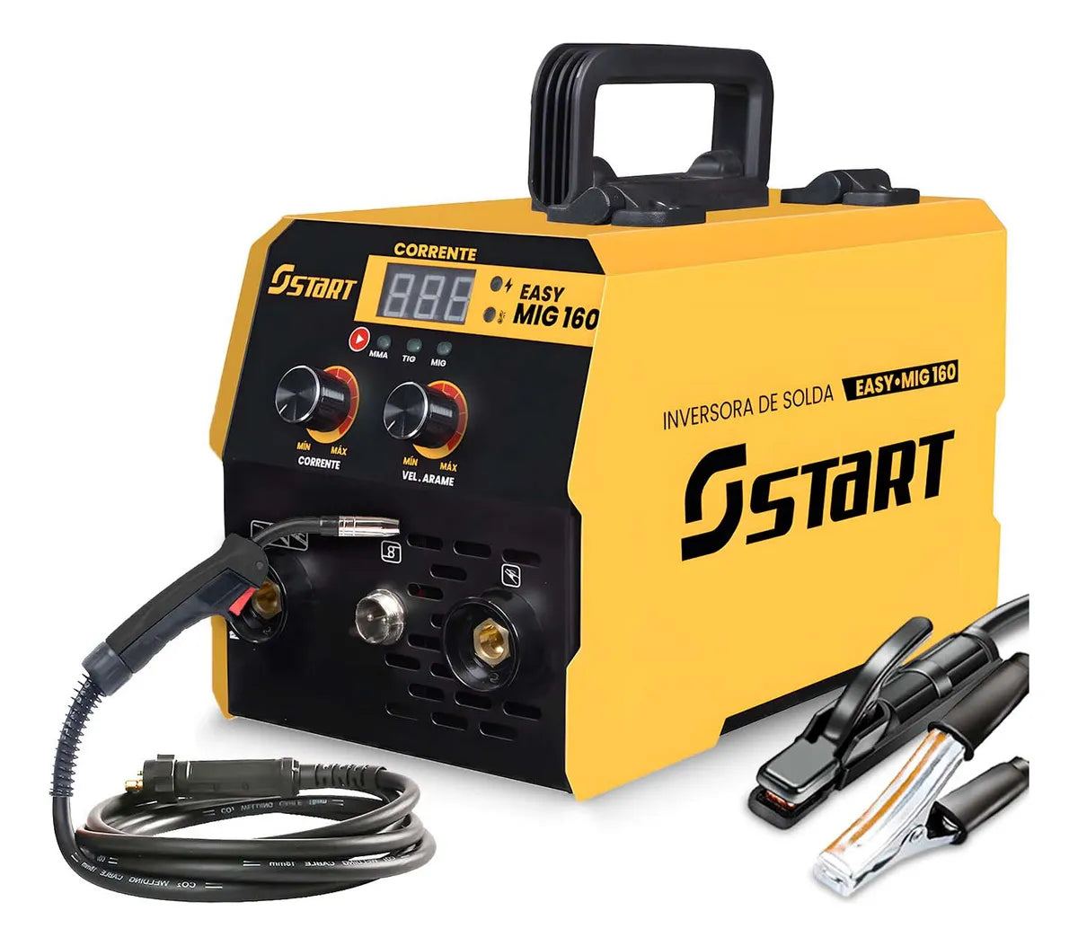 Máquina Solda Inversora Mig 160a Sem Gás 3 Em 1 Tig Lift Eletrodo EasyMig Start 220V