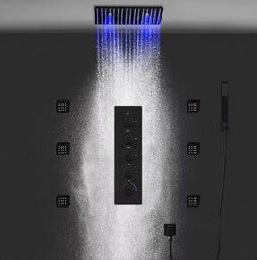 Ducha de Teto Embutir SPA Preto Fosco com Conectividade Bluetooth