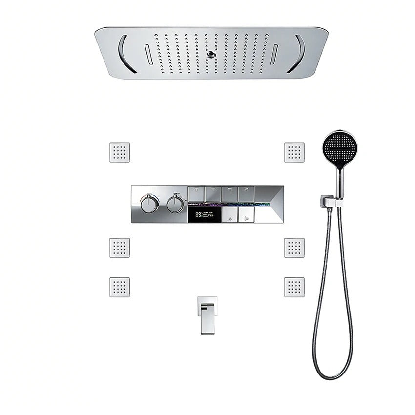 Ducha de Teto embutir Spa Inox com Led