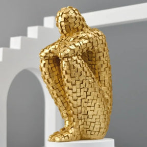 Escultura Abstrata O Pensador em Mosaico