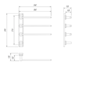 Toalheiro Linear Mazzini Cromado