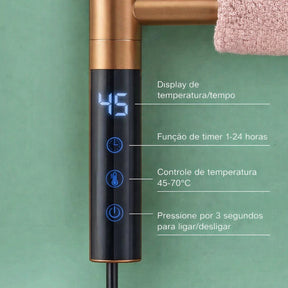 Toalheiro Aquecido Elétrico Trilho Rotativo