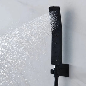 Ducha de Teto Embutir SPA Preto Fosco com Conectividade Bluetooth