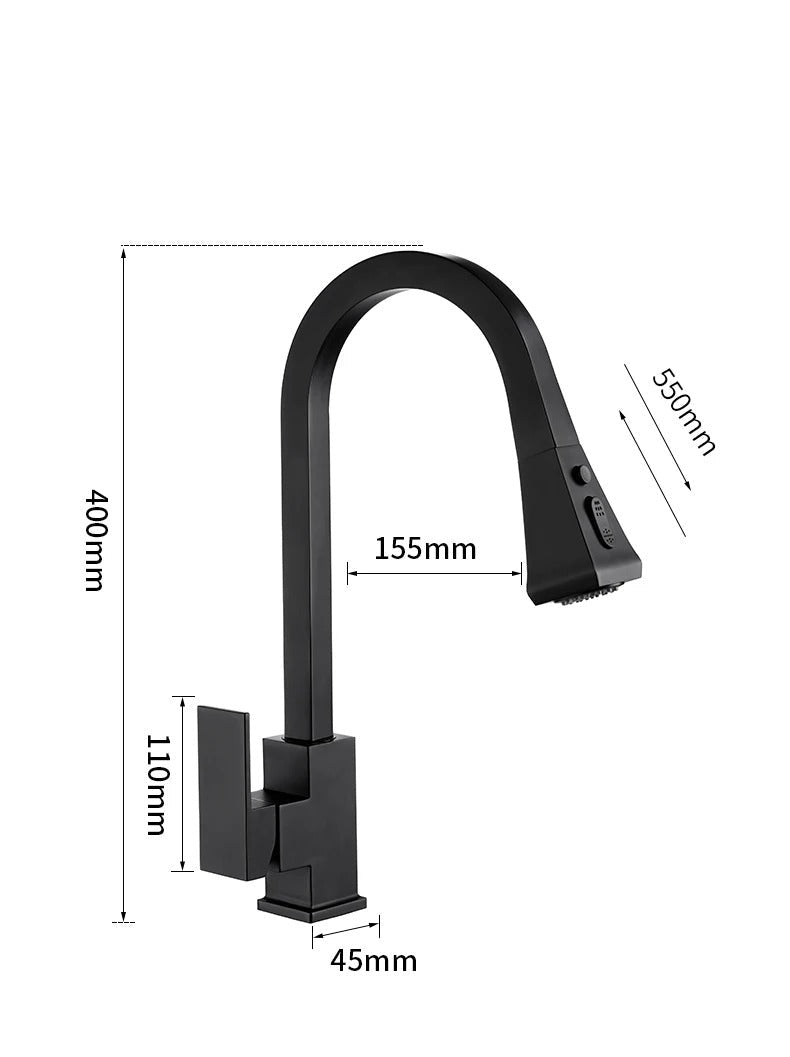 Torneira Gourmet Preta Fosca com Bica Móvel e Spray Retrátil – Alta Pressão

Torneira de Cozinha Preta com Ducha Extensível – Design Moderno e Funcional

Misturador Monocomando Cozinha Preto Fosco – Bica Alta com Ducha Retrátil

Torneira Monocomando Preta para Cozinha – Alta Pressão com Bico Flexível

Torneira Retrátil Gourmet Preta Fosca – Praticidade e Estilo para Sua Cozinha

