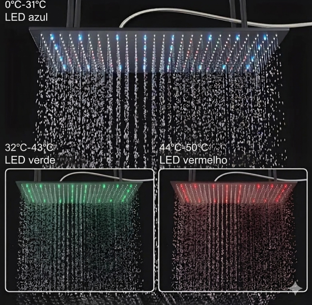 Ducha de Teto Embutir SPA Fontana 80x40 Led