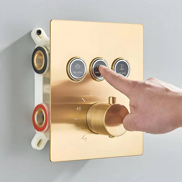 Ducha de Teto Embutir Dourado