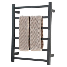 Toalheiro Térmico Compacto Preto Aço Inoxidável