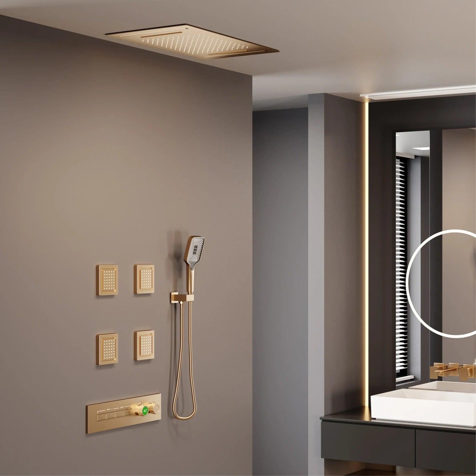 Chuveiro de Teto com Design Minimalista e Painel Digital