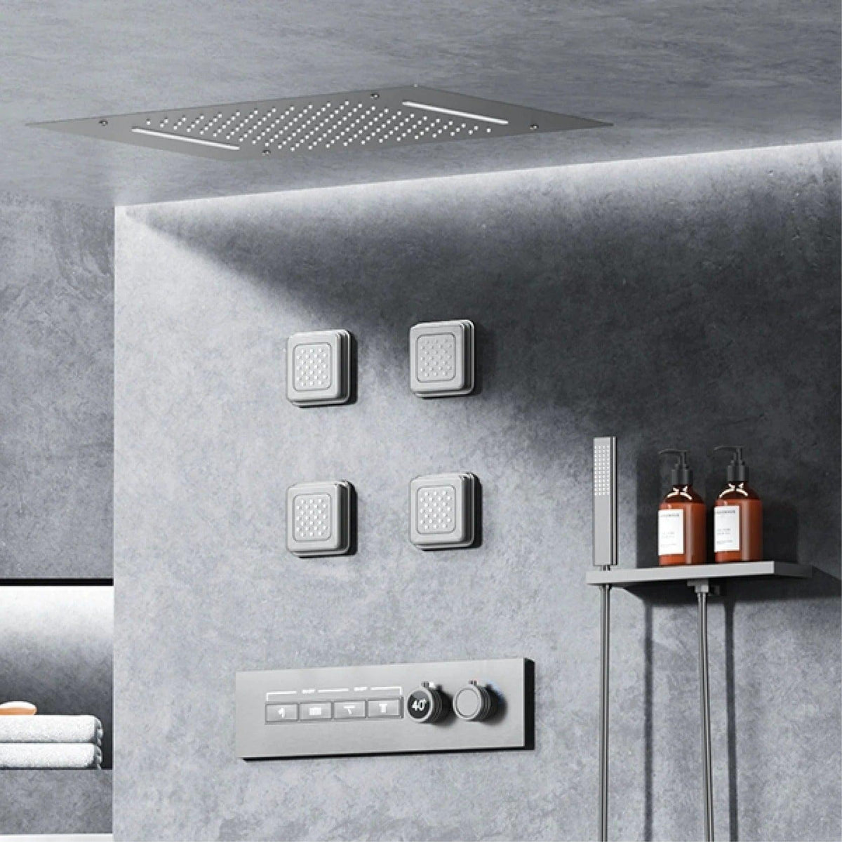 Chuveiro de Teto com Design Minimalista e Painel Digital
