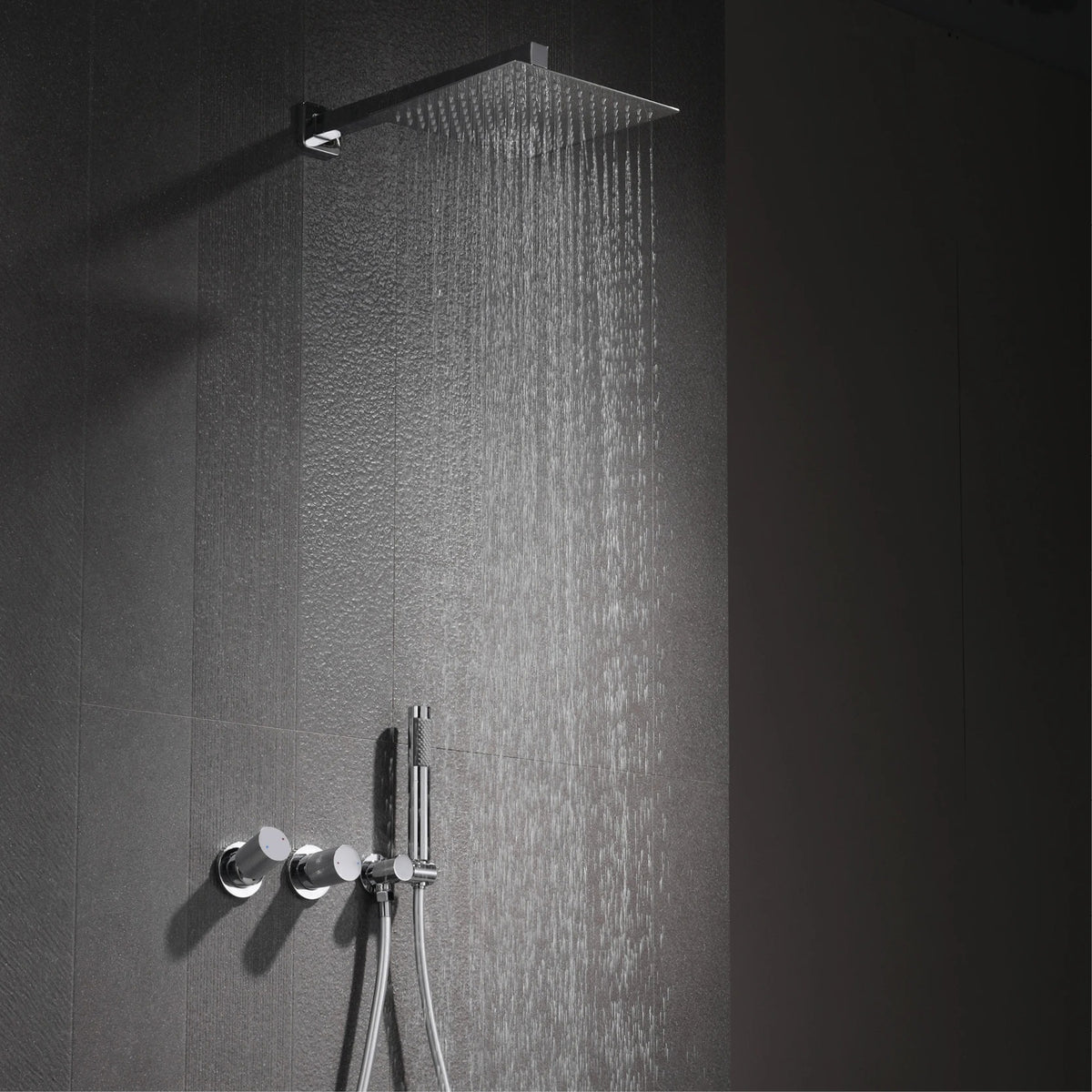 Chuveiro de Parede de Luxo – Misturador Integrado com Jato de Chuva e Jato Manual