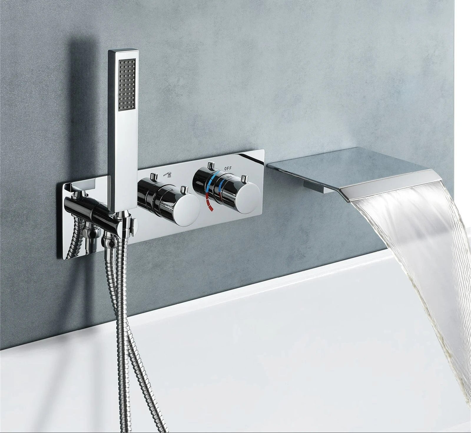 Misturador de Banheira de Parede com Ducha Vétrius