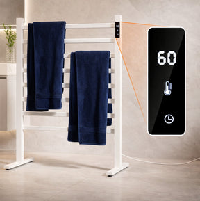 Toalheiro Térmico de Piso Branco - Painel Digital Touch 220v