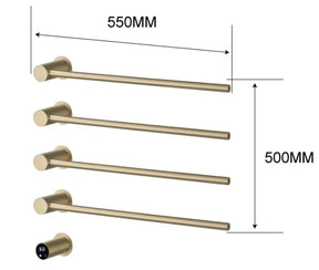 Toalheiro Térmico Embutido Barras Linea Warm Inox 304