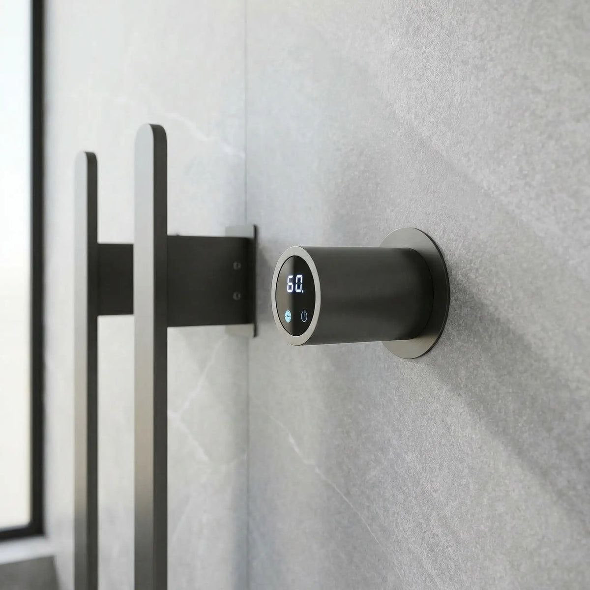 Toalheiro Elétrico Preto Vertical Smart Instalação Oculta