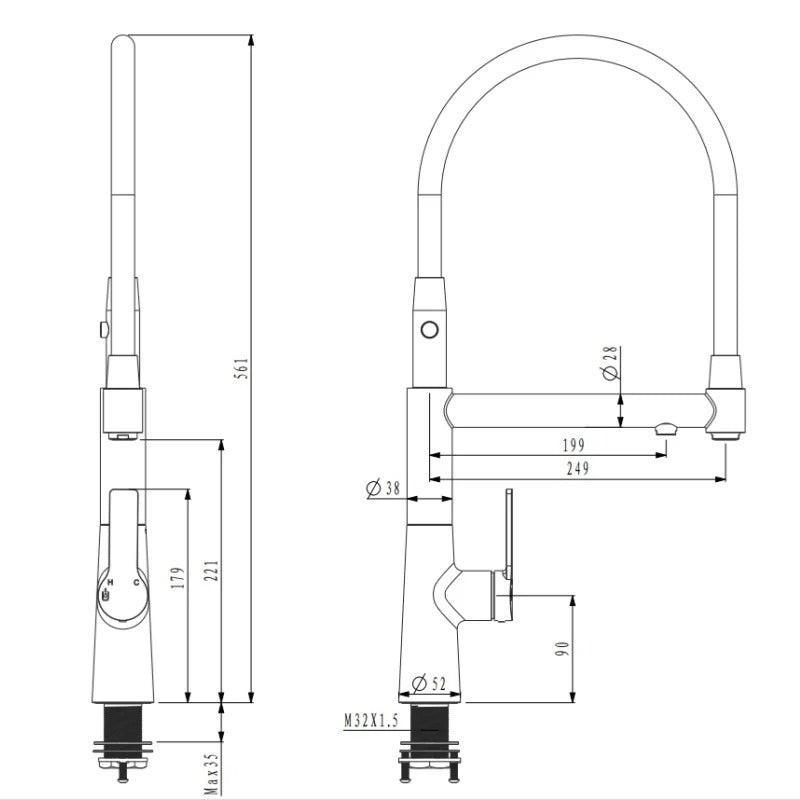 Torneira Cozinha Gourmet Monocomando Premium